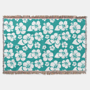 Manta Tejida Estampado de plores hawaiano del hibisco