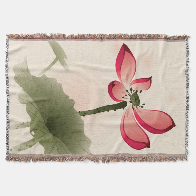 Manta Tejida Estilo oriental Lotus (Anverso)