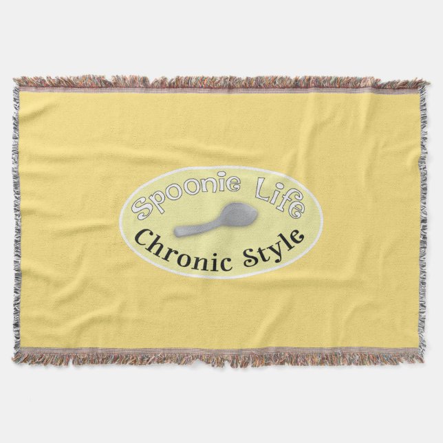 Manta Tejida Estilo Spoonie - Amarillo suave (Anverso)