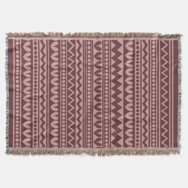 Manta Tejida Estilo tribal - tonos marrones (Anverso)