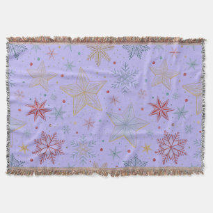 Manta tejida estrella pastel