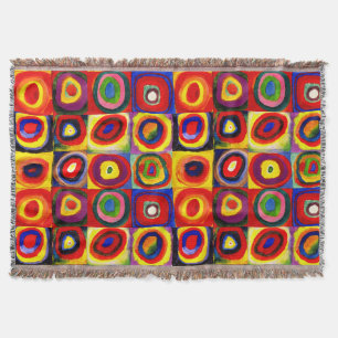 Manta Tejida Estudio de color de Kandinsky Cuadrados Círculos A