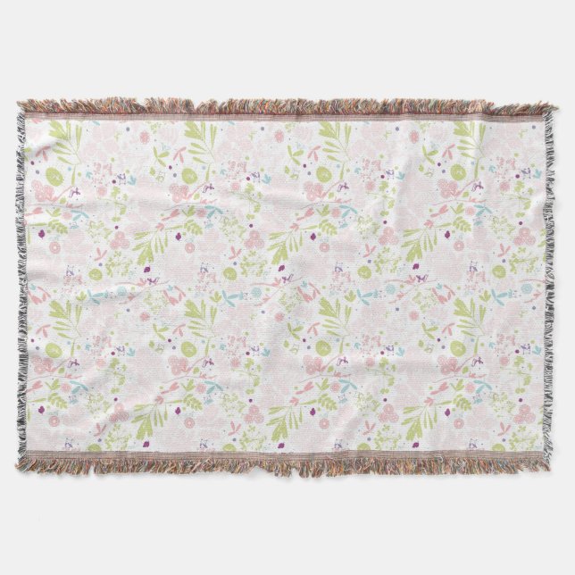 Manta Tejida exhibición del modelo floral (Anverso)