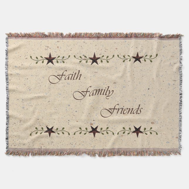 Manta Tejida Faith Family Friends Throw Blanket (Anverso)
