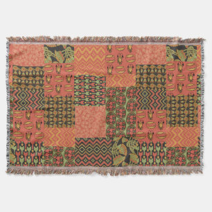 Manta Tejida Falso patín verde rojo negro egipcio