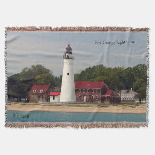 Manta tejida faro de Gratiot del fuerte