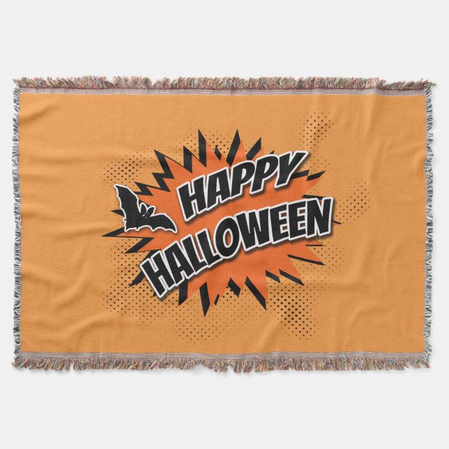 Manta Tejida Feliz Halloween (Anverso)