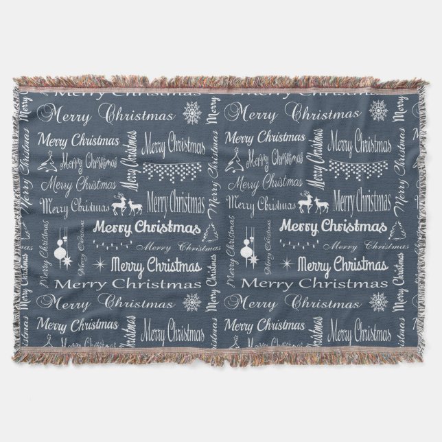 Manta Tejida Feliz Navidad (Anverso)