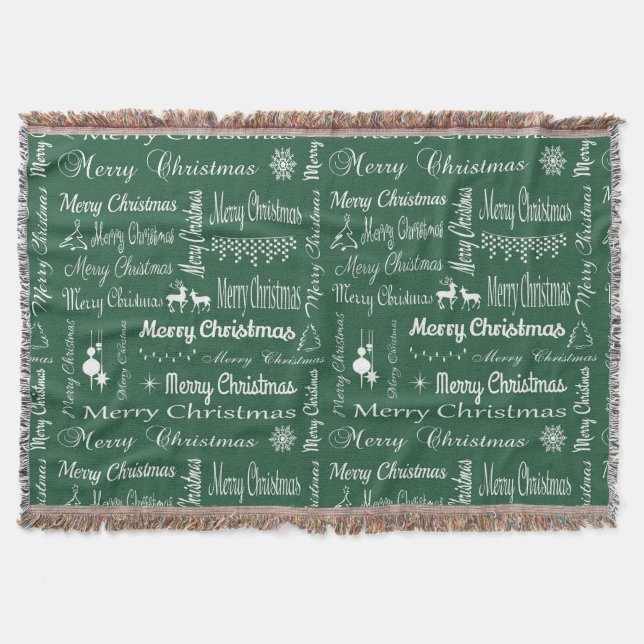 Manta Tejida Feliz Navidad (Anverso)