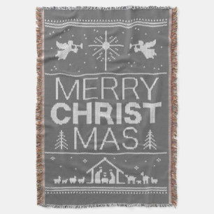 Manta Tejida Feliz Navidad Sweet Cristiano Jesús Dios