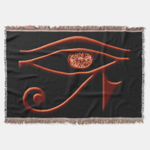 Manta Tejida Feroy Ojo De Horus Tirando Una Cama