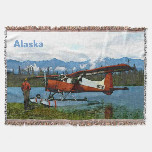 Manta Tejida Floatplane De Havilland Beaver - Alaska (Anverso)