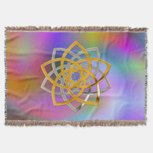 Manta Tejida Flor de Venus del Amor - dúo de ORO PLATA