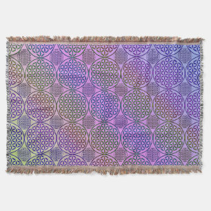 Manta Tejida Flor de vida - estampado de grunge de sello 3
