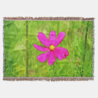 Manta Tejida Flor morada de margarita