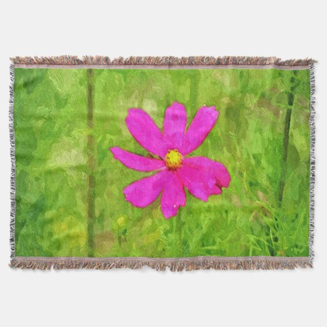 Manta Tejida Flor morada de margarita (Anverso)