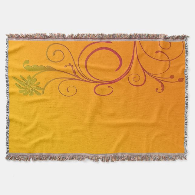 Manta Tejida Flor naranja (Anverso)