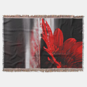 Manta Tejida Flor Red Daisy Gerbera