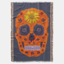 Manta Tejida Flor Skull 1