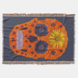 Manta Tejida Flor Skull 1