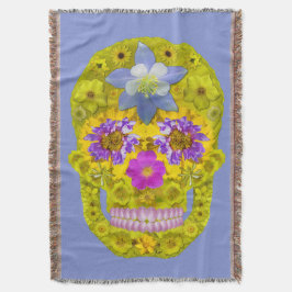 Manta Tejida Flor Skull 3