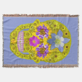 Manta Tejida Flor Skull 3