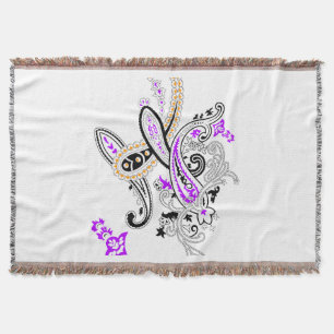 Manta tejida floral de cachemira paisley elegante