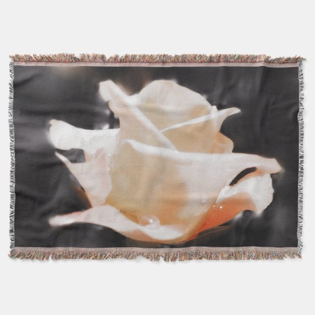 Manta Tejida Flores de Rosa románticas (Anverso)