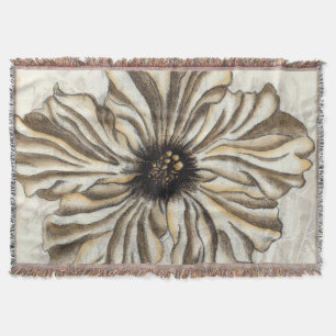 Manta Tejida Flowerhead Fresco en Tan fondo