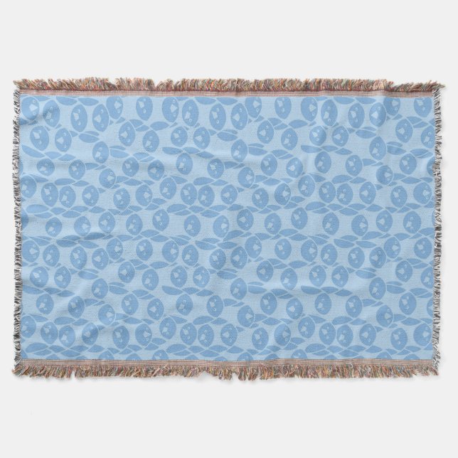 Manta Tejida Fondo azul del modelo de los pingüinos (Anverso)