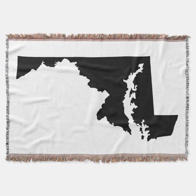 Manta Tejida Forma de Maryland negra (Anverso)