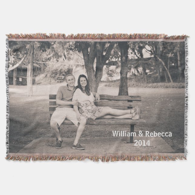 Manta Tejida Foto personalizado Throw Blanket (Anverso)