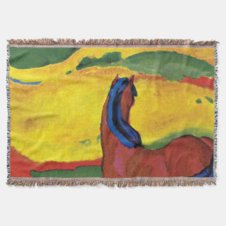 Manta Tejida Franz Marc - Caballo en un paisaje