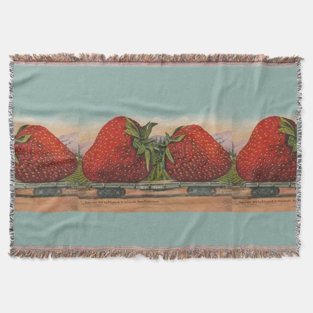 Manta Tejida Fresas Gigante Fruto de la Antigüedad (Anverso)
