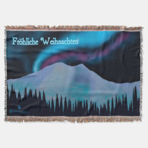 Manta Tejida Frohliche Weihnachten - Aurora Azul