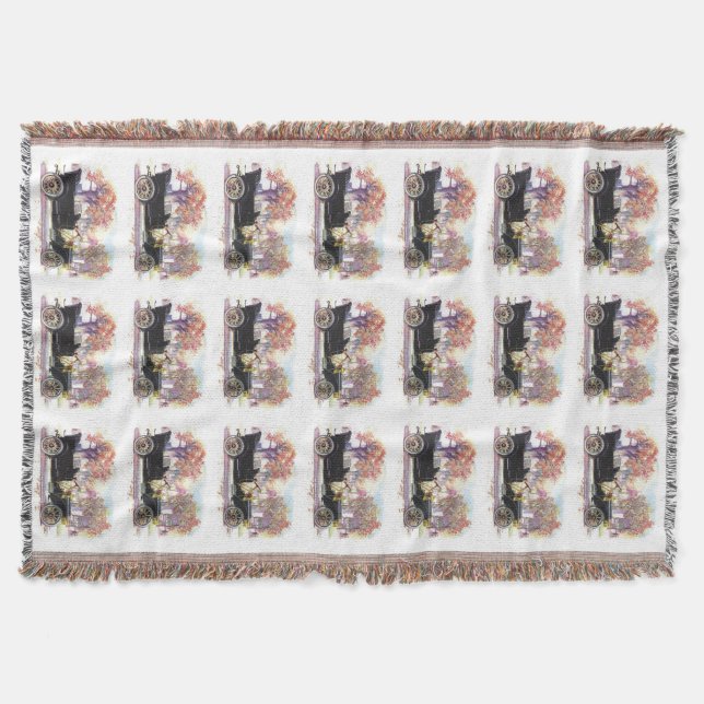 Manta Tejida Funda de lanzamiento de coches de época (Anverso)