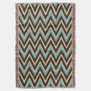 Manta Tejida Funda de lanzamiento de patrón de chocolate Aqua