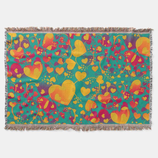 Manta Tejida Funny Heart Pattern IX + tu idea (Anverso)