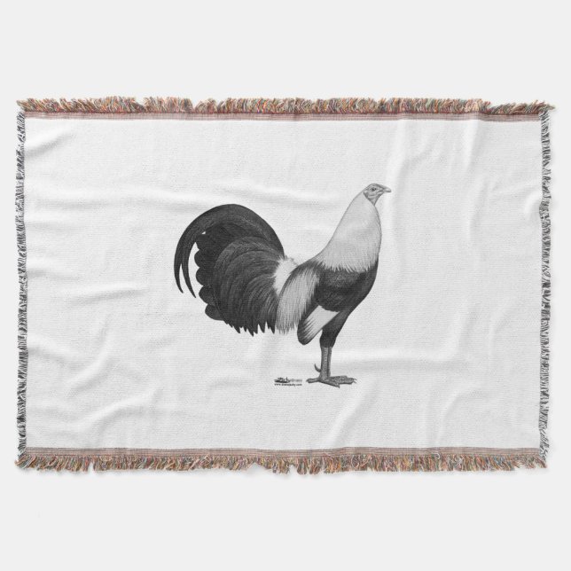 Manta Tejida Gallo Gris Duckwing (Anverso)