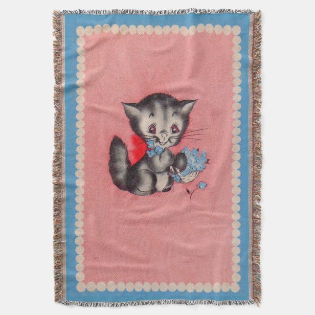Manta Tejida gatito dulce (Frente vertical)