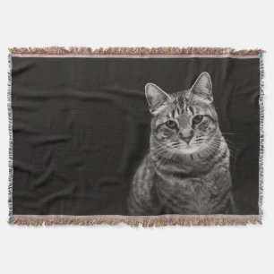 Manta Tejida Gatito negro del Tabby