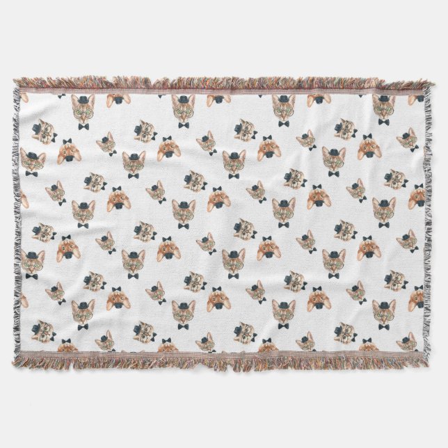 Manta Tejida Gatos Elegantes I (Anverso)