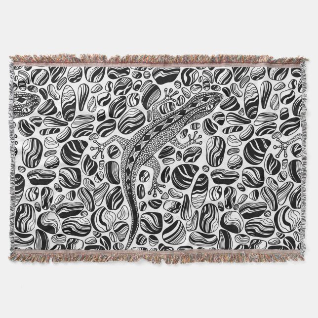 Manta Tejida Gecko y guijarros (Anverso)