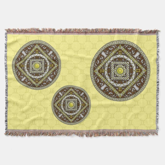 Manta Tejida Gemini Mandala Throw Blanket (Anverso)