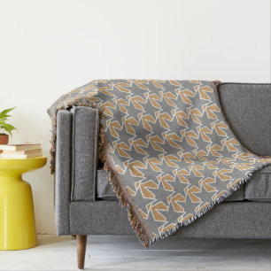 Manta Tejida Geométrica de estrella moderna - taupe y gris / gr