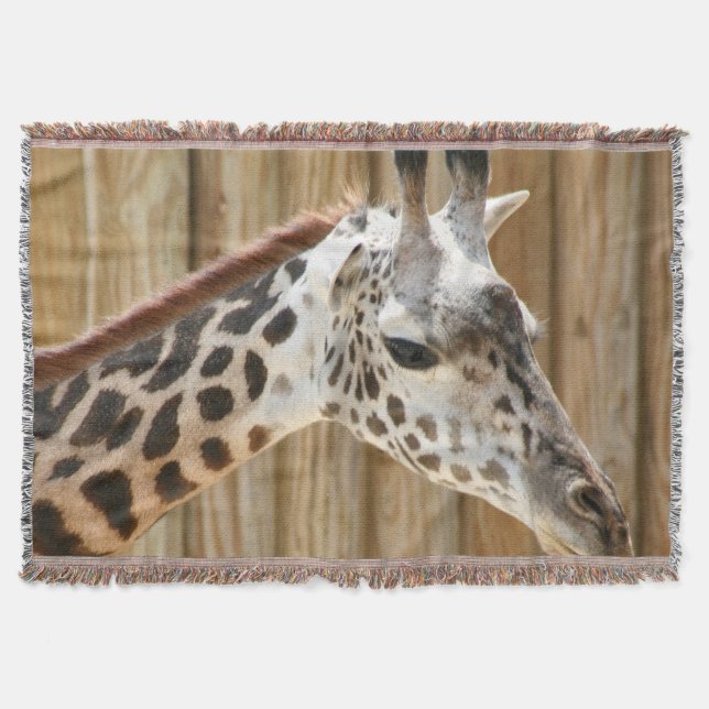 Manta Tejida Giraffe Picture Throw Blanket (Anverso)