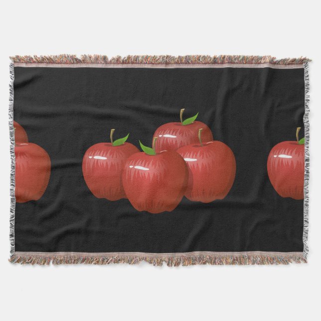 Manta Tejida Glitch Food apple (Anverso)