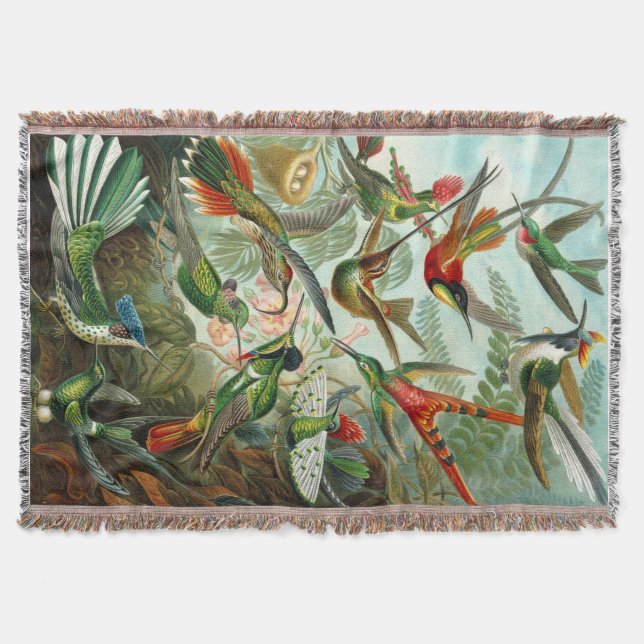 Manta Tejida Gorgeous Ernst Haeckel Hummingbirds (Anverso)