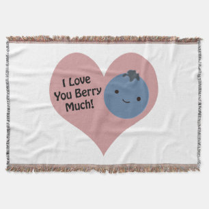 Manta Tejida Graciosamente te amo Berry Mucho Cute Kawaii Blueb
