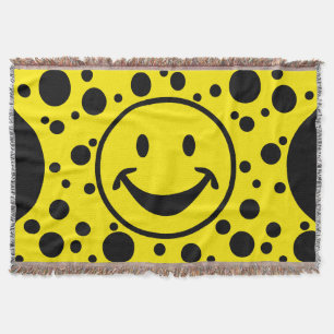 Manta Tejida Gracioso amarillo y puntos + tu trasero. e ideas